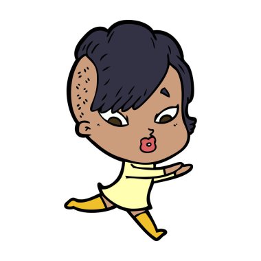 vektör çizim karikatür sürpriz kız