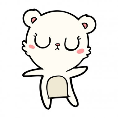 huzurlu karikatür kutup ayısı