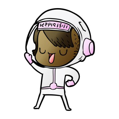 vektör çizim karikatür astronot kadın