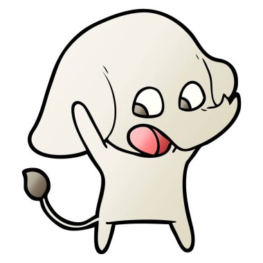 vektör çizim sevimli çizgi fil