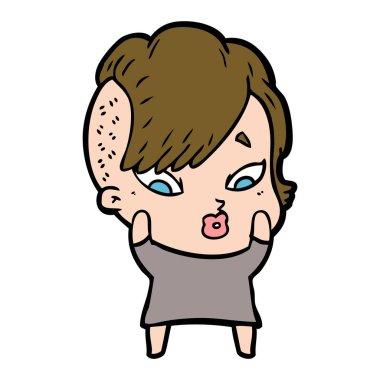 vektör çizim karikatür sürpriz kız