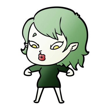 sevimli çizgi vampir kız