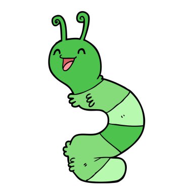 vektör çizim karikatür mutlu tırtıl