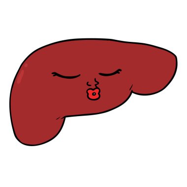 vektör çizim karikatür çok karaciğer