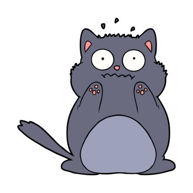 vektör çizim karikatür endişeli kedi