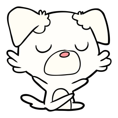 vektör çizim mutlu karikatür köpek