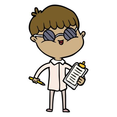 çizgi film çocuk gözlük takıyor