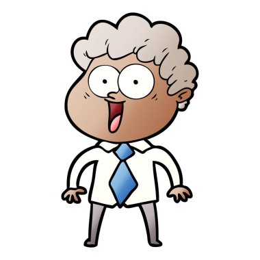 vektör çizim karikatür mutlu adam