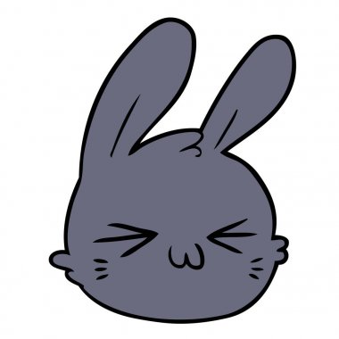 vektör çizim karikatür tavşan yüzü