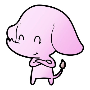 vektör çizim sevimli çizgi fil