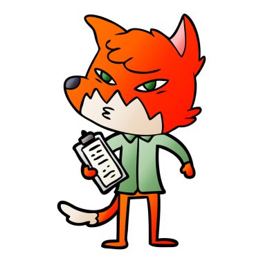 Çizgi film tilkisinin vektör çizimi