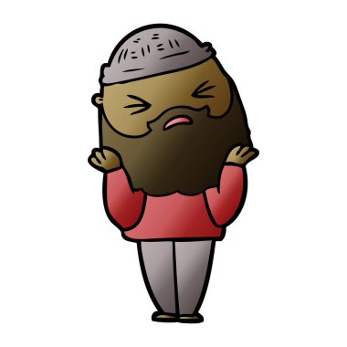 Sakallı çizgi film adamı.