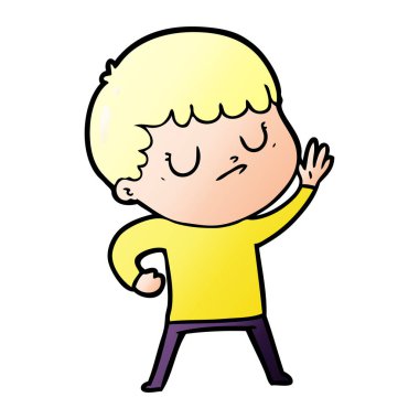 vektör çizim karikatür huysuz çocuk