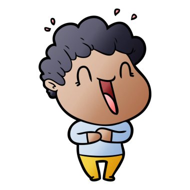 vektör çizim karikatür mutlu adam