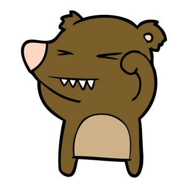 kızgın ayı karikatür vektör çizim