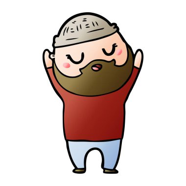 Sakallı çizgi film adamı.