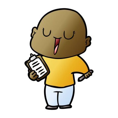 vektör çizim karikatür kel adam