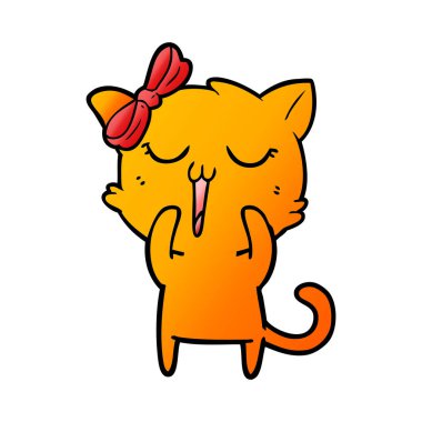 Çizgi film kedisinin vektör çizimi