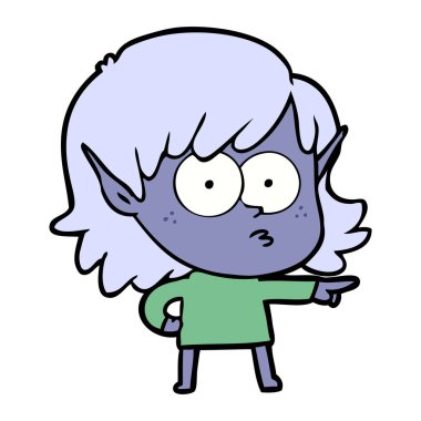 çizgi film elf kızı işaret