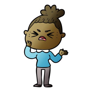 vektör çizim karikatür kızgın kadın