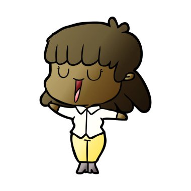 Çizgi filmdeki kadının vektör çizimi