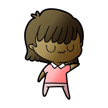 Çizgi filmdeki kadının vektör çizimi