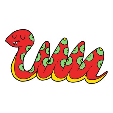 Çizgi film yılanının vektör çizimi