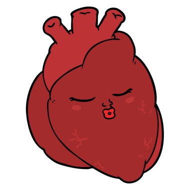 Karikatür kalp çiziminin vektör çizimi