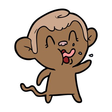 deli karikatür maymun vektör çizim