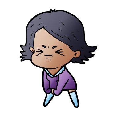 vektör çizim karikatür kızgın kadın