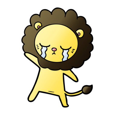 vektör çizim karikatür aslan ağlama