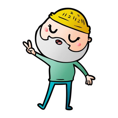 Sakallı çizgi film adamı.