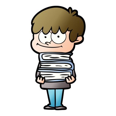 mutlu çizgi film adam vektör çizim