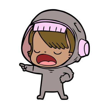 astronot konuşuyor karikatür vektör çizim