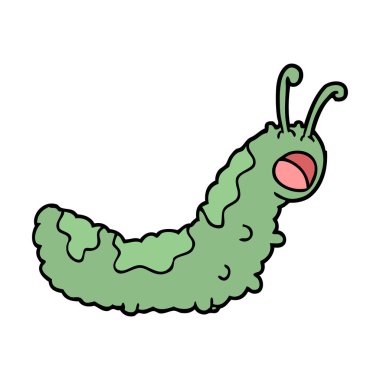 komik karikatür caterpillar vektör çizim