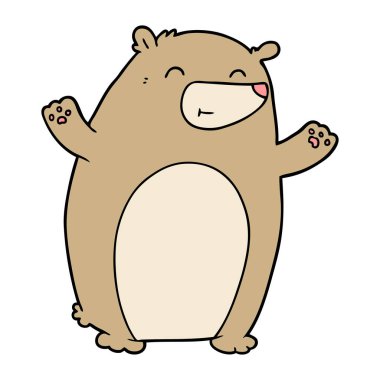 mutlu karikatür ayı vektör çizim