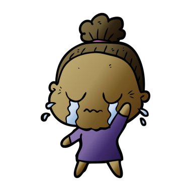 çizgi film ağlayan yaşlı kadın