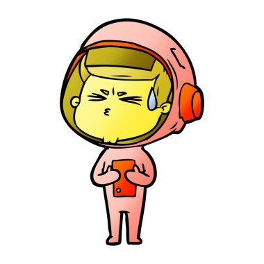 vektör çizim karikatür astronot vurguladı