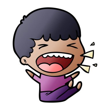 adam gülüyor karikatür vektör çizim