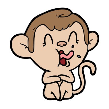 deli karikatür maymun vektör çizim