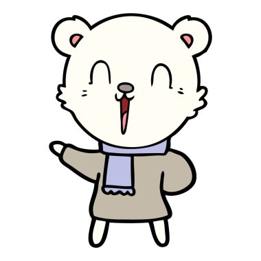 mutlu karikatür kutup ayısı