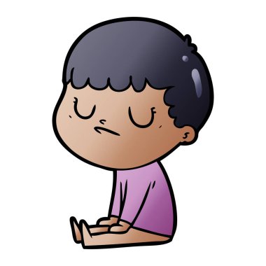 vektör çizim karikatür huysuz çocuk