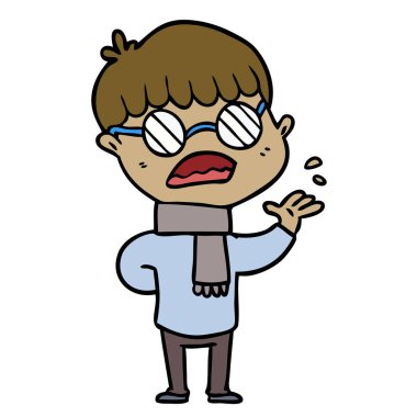 çizgi film çocuk gözlük takıyor