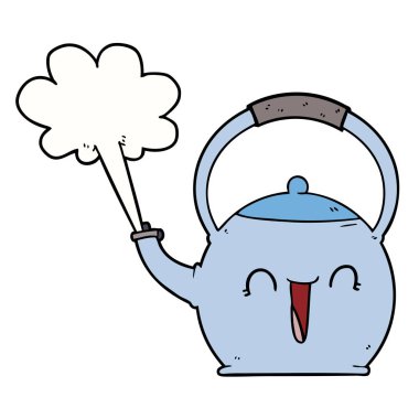 Çizgi film çaydanlığının vektör çizimi