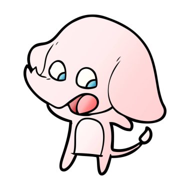 vektör çizim sevimli çizgi fil