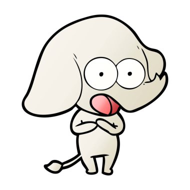 vektör çizim sevimli çizgi fil