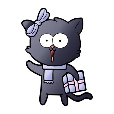 Çizgi film kedisinin vektör çizimi