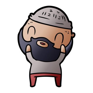 vektör çizim karikatür sakallı adam