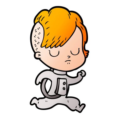 Çizgi filmdeki kadının vektör çizimi