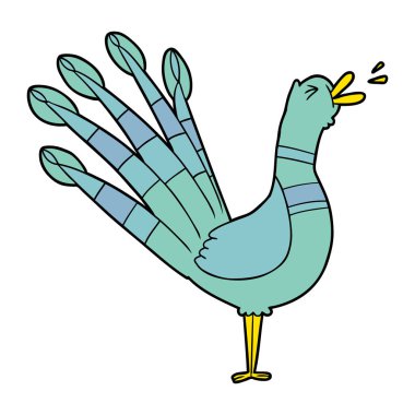 vektör çizim karikatür tavus kuşu